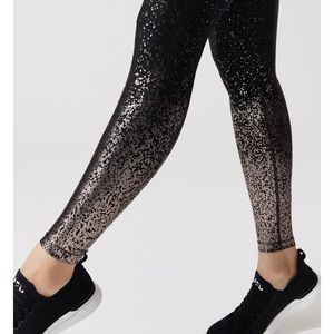 Beyond Yoga Black and Silver Speckled Leggings